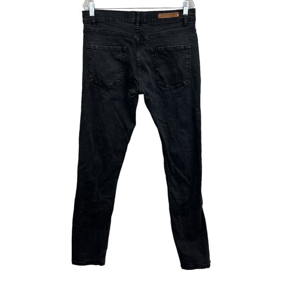 Evolution In Design Mens Jeans Stretch Distressed Raw Graffiti‎ Black Size 34 - Picture 5 of 7